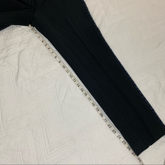 Tory Burch Black blue Tobie Wool Tweed Tuxedo Straight dress Pants trousers 6 - Picture 8 of 13